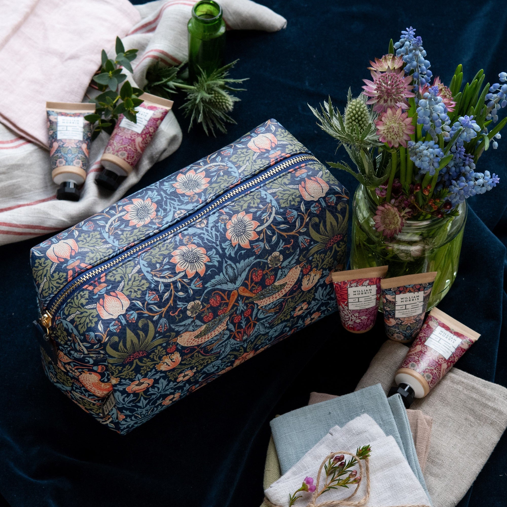 Strawberry Thief Large Wash Bag Lifestyle Shot