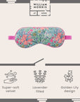 William Morris At Home Golden Lily Eye Mask infographic 