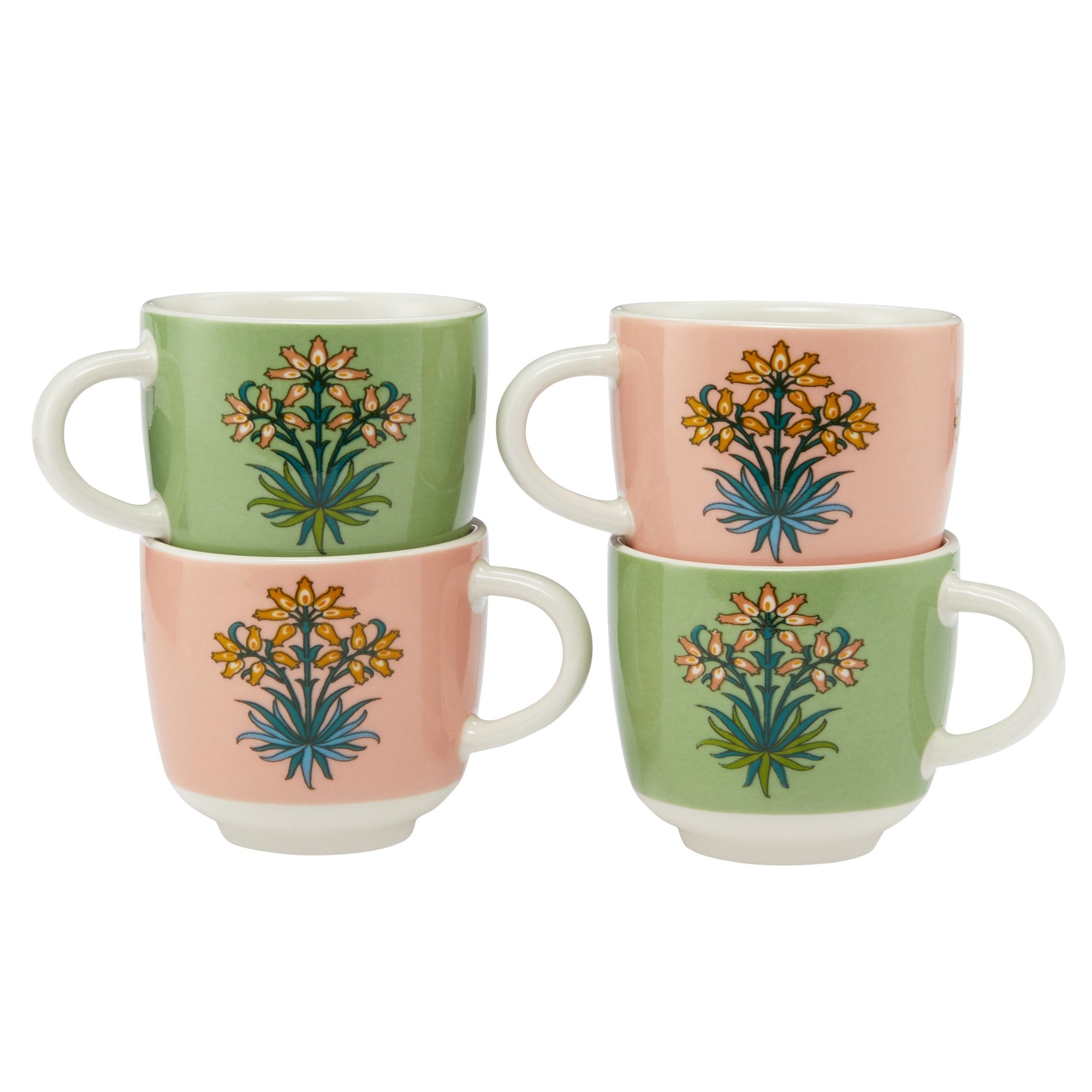 Useful &amp; Beautiful Four Fine China Espresso Cups - Heathcote &amp; Ivory